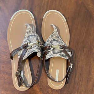 Louise et Cie Snakeskin and Brown Sandals